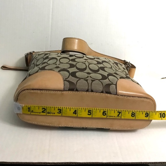 Coach Signature Monogram Canvas Leather Shoulder/Crossbody Purse - Picture 8 of 14